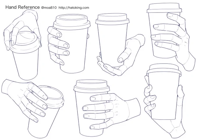 【お知らせ】トレスOKな手のイラスト資料集に「紙カップ(Paper cup)」を追加しました。モデルに使用したのはスタバのトールサイズ。 https://t.co/aaWJW0JtJn 