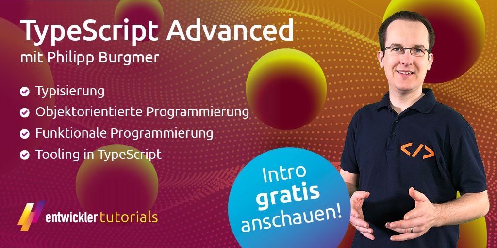 entw_tutorials's tweet image. Das brandneue Tutorial zu TypeScript ist live! @philippburgmer führt Sie durch Bereiche Typisierung, Objektorientierte Programmierung, Funktionale Programmierung und Tooling in TypeScript. Testen Sie das Tutorial jetzt 15 Minuten gratis! >> ow.ly/W9pk30n3srS