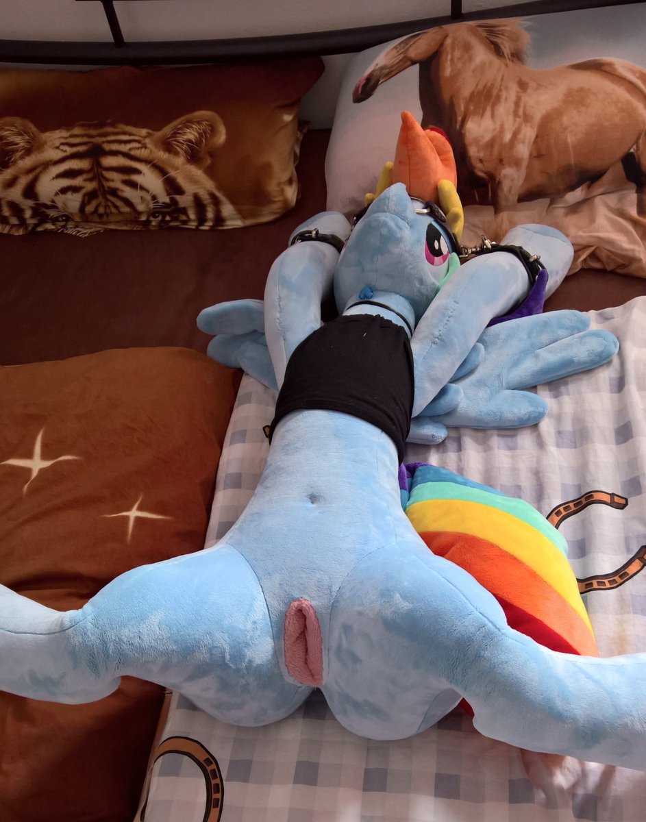 Here's a naughty anthro #RainbowDash #plushie with a #vinyl anus and a...