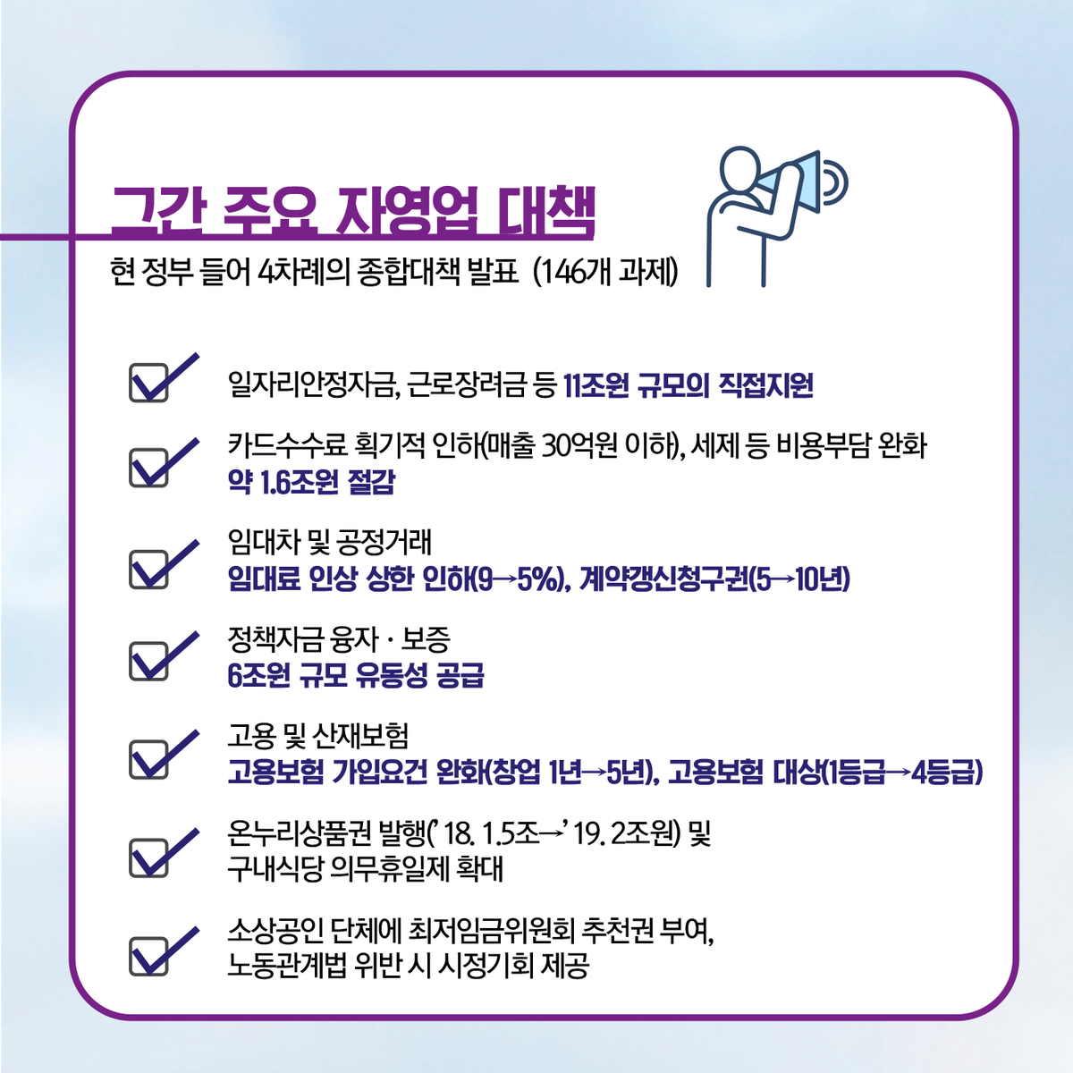 bizinfo1357's tweet photo. 자영업 성장·혁신 종합대책

이번 대책은 독립적인 정책대상으로서 자영업자를 위한 지원체계를 담고있습니다
과제 발굴부터 자영업자와 함께 고민하여 대책을 마련했습니다
이번 대책을 시작으로 자영업자가 성장하고 혁신할 수 있는 생태계를 조성하기 위한 방안을 실현해나가겠습니다

#자영업대책 https://t.co/zCIxuM93Hc
