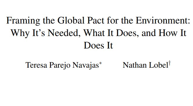 ceobs_org's tweet photo. Thoughtful and optimistic paper on the potential value of the #PactEnvironment by @NathanLobel and @teresalty https://t.co/Z6jCsNidCs A useful addition to the debate. #intlaw #PERAC https://t.co/6EyWsjErLc