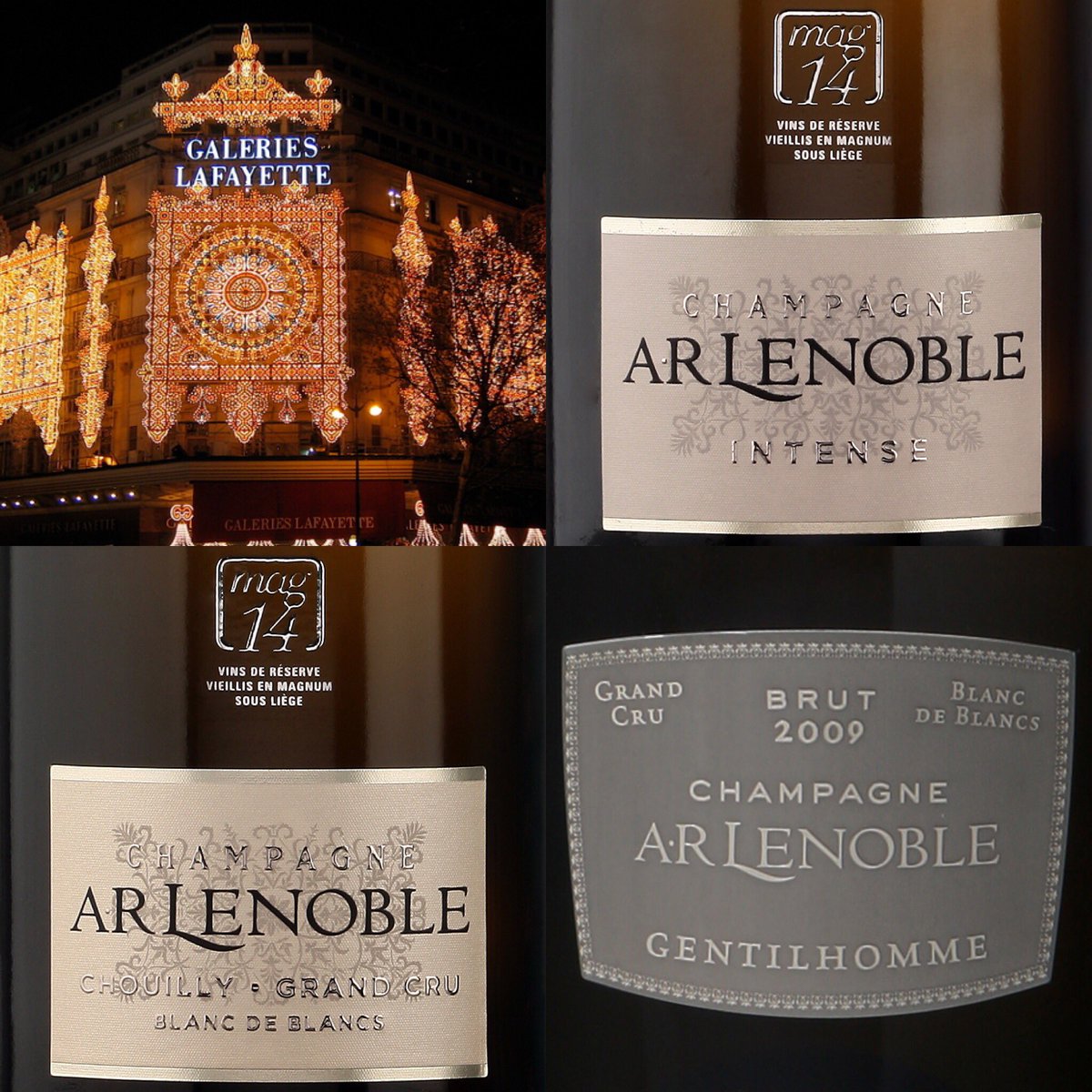 bosiechampagne's tweet photo. Je serai chez #DUCLOT LA CAVE aux @Galeries_Laf cet après-midi entre 13h30 et 19h00 pour vous faire plaisir avec @ARLenoble #Intense #mag14, Grand Cru Blanc de Blancs #Chouilly mag 14 et #Gentilhomme Millésime 2009. #Champagne #ARLenoble #winelover #champagnelover #Paris #Noel https://t.co/np0pZYc6sv