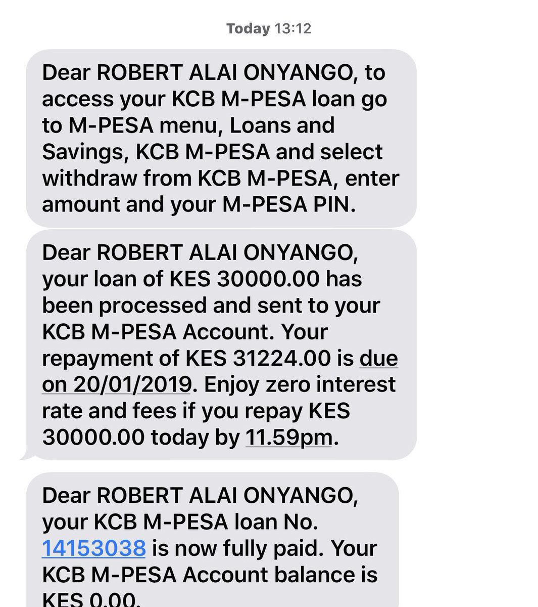 Robert Alai On Twitter Tested The Kcbgroup M Pesa Loan 0
