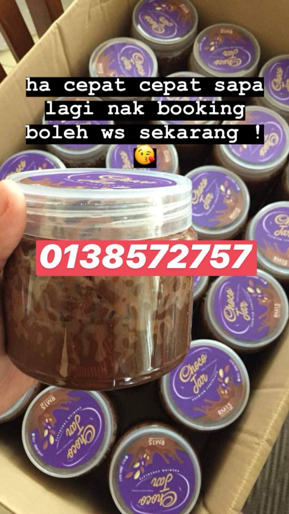 atiqavanessa's tweet photo. Bismillah &amp; selamat petang guys 🌸 siapa sini penggemar coklat ? meh booking order dengan kita , 100% sedap and Chocojar ni tak perlu rendam guys ! dapat terus ngap , so sesiapa yang nak boleh ws ke no tu sekarang okay ✅ Cod area JB , jauh by pos thankyou ♥️ https://t.co/1cGueArgUt