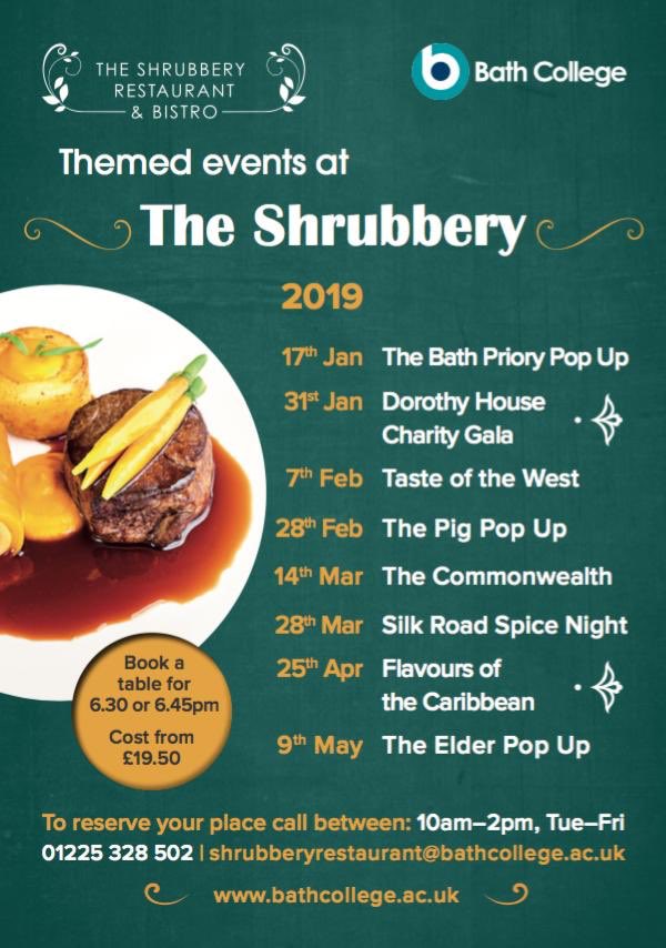BathShrubbery's tweet photo. Who's excited for our themed events? Over the year we'll be hosting a range of themed events, with amazing food and top notch service. Call 01225 328 502 to book a place 🍴 https://t.co/nXcptejfVG