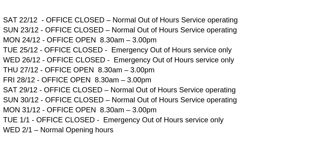 Merry Christmas from all at C&amp;C Catering Engineers Ltd! Our opening hours and further information for the festive period can be found below. (Please be aware this account is not monitored). Wishing everyone a lovely Christmas and fantastic New Year!