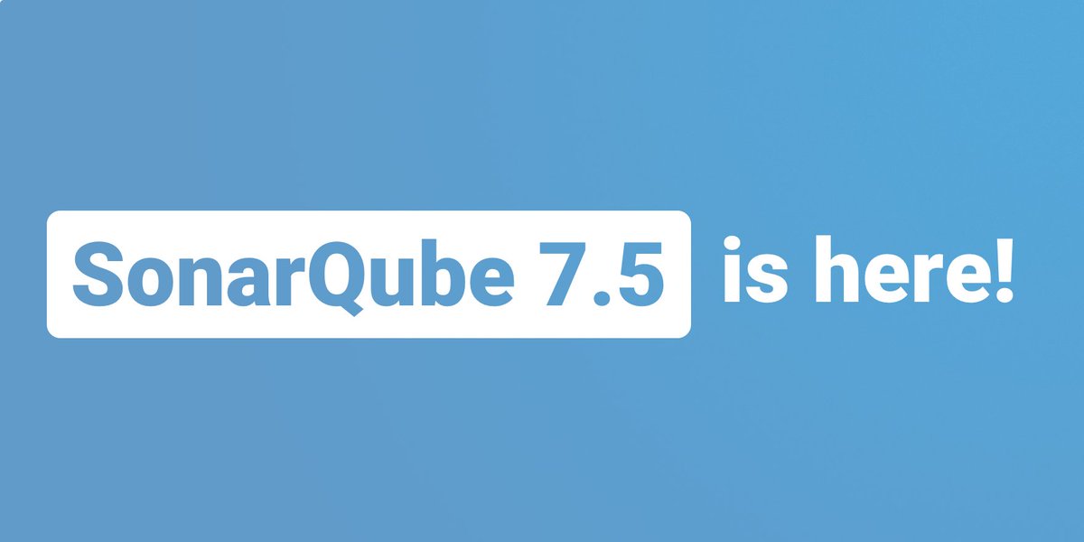 Announcing SonarQube 7.5 !
✅Scala Support
✅Apex Support
✅Duplications on branches &amp; PRs

And much more! 👇
sonarqube.org/sonarqube-7-5/
