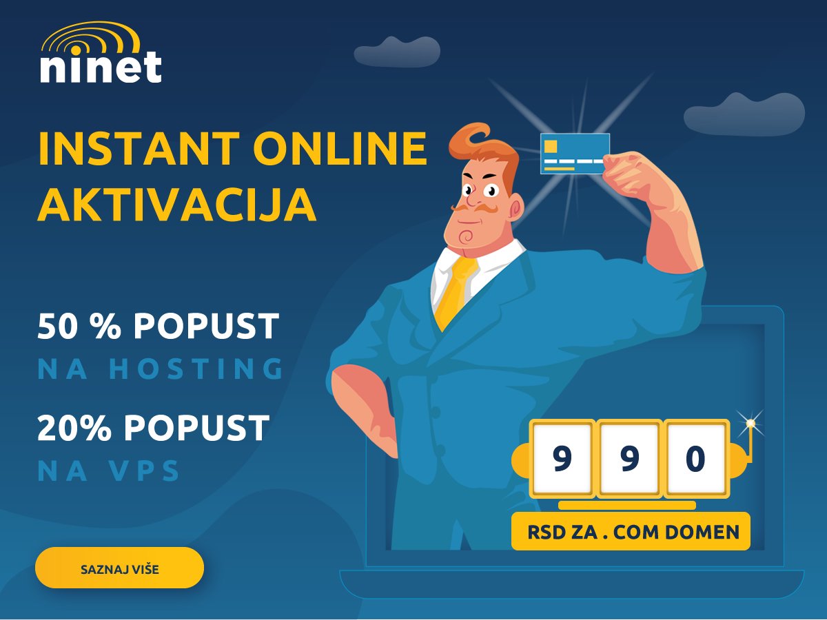 NinetHosting's tweet photo. Akcija za najbrže - 60% popusta na hosting!
https://t.co/U0ADkmy5Ti https://t.co/5Wkuo3Wizz