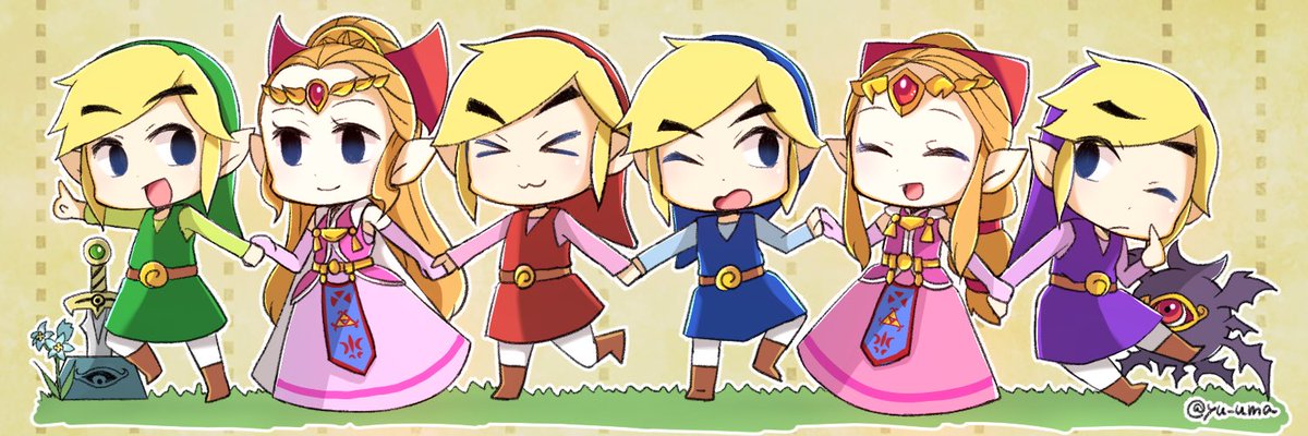 遊眞 ゆうま On Twitter 4つの剣 4つの剣 リンゼルちゃん 4剣ゼルダ姫のデザインは他のゼルダ姫とは違ってポニテとポニテ三つ編みなの最高