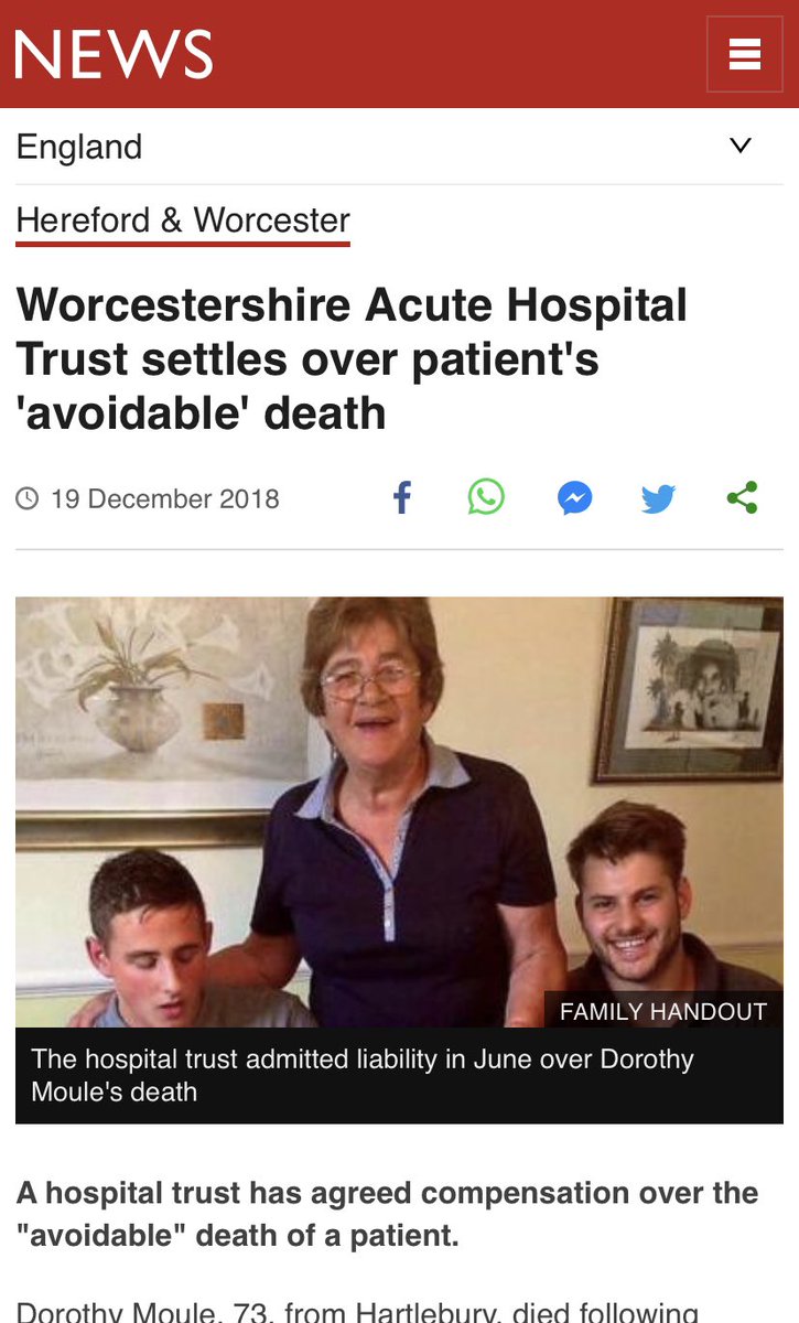 Sadly another tragic #fatal case where my @IMMedNegligence B’ham colleague Ashley Cocker assisted the family in gaining some form of closure following this entirely avoidable death whilst being treated at this failing #nhstrust in #specialmeasures bbc.in/2V034Oc
