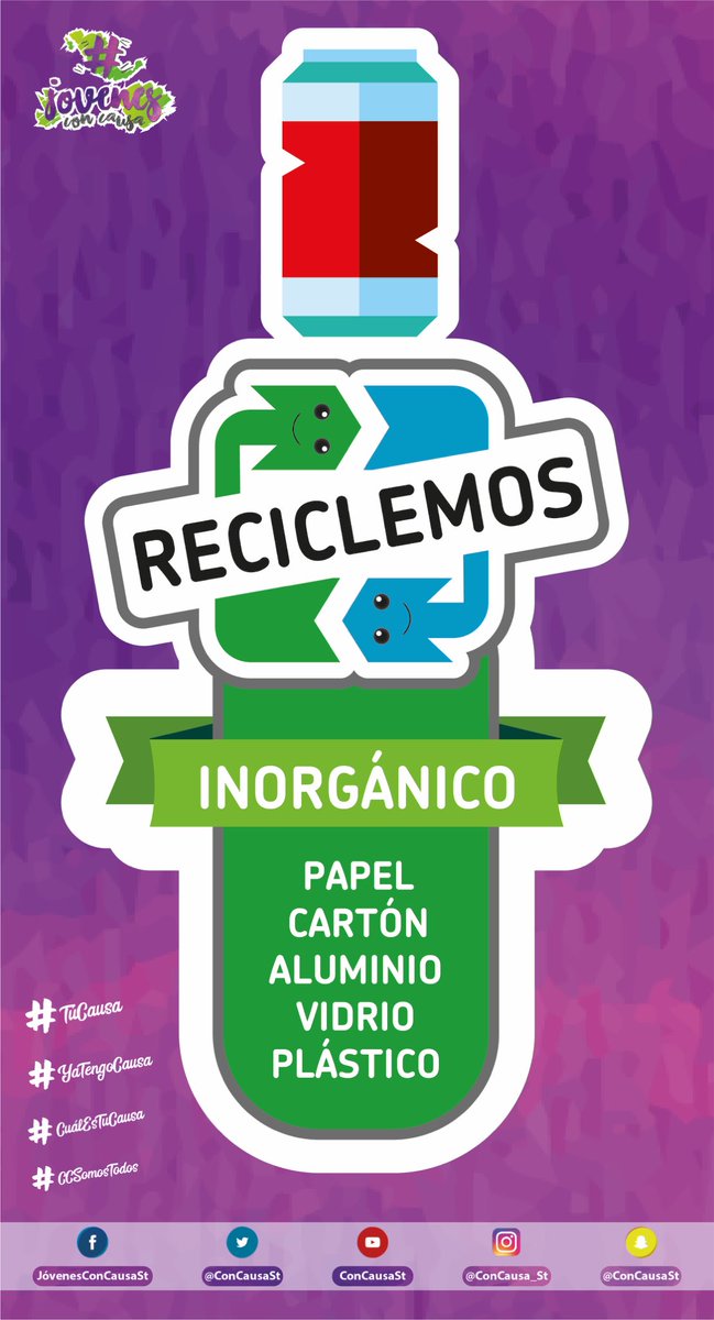 ConCausaSt's tweet photo. Únete a nuestra campaña de #reciclaje ♻️ es fácil y sencillo; puedes hacerlo desde tu #casa 🏡  #escuela 🏫 o desde la casa de la abuela 🏡👵🏻🙊 sólo recuerda #Reusa #Reduce #Recicla #recycling #Recycle #YaTengoCausa #CcSomosTodos #ConCausaSt 🌎 https://t.co/5eV5KsWddW