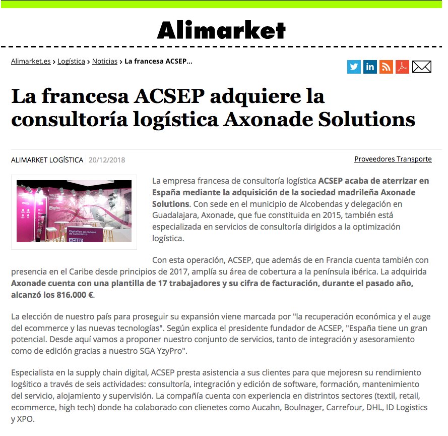 ACSEP_France's tweet photo. La francesa ACSEP adquiere la consultoría logística Axonade… https://t.co/Epmq2nfLfy via @Alimarket #Espana #Logistica #SGA https://t.co/4jQHKUZnTN