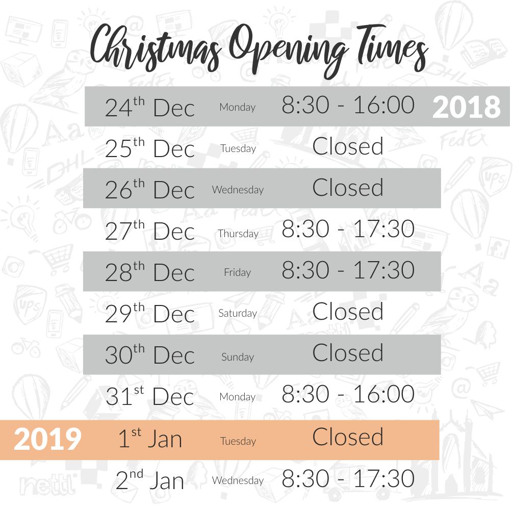 Holidays are coming, but we going to be here for you to help with your post, parcel and printing needs.