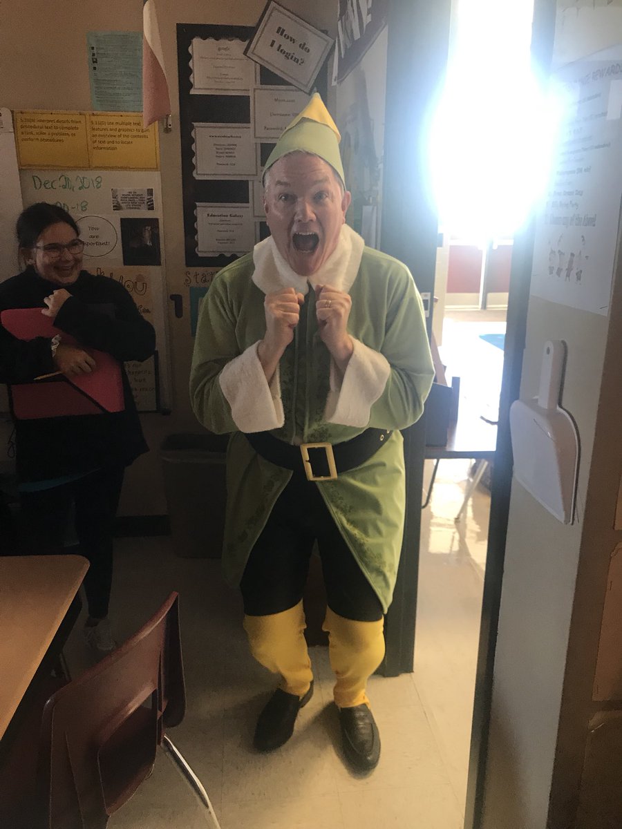 Every district needs their very own Buddy the Elf! We have ours! @GarryGorman #spreadingChristmascheer @redoakisd #ourbuddy