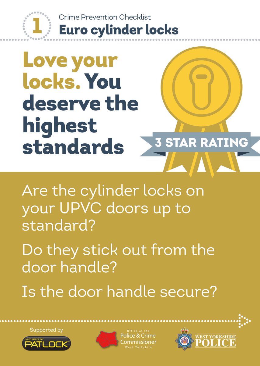 In the last 24 hours there have been a number of burglaries across the county, a number of these have involved the offender snapping the europrofile lock.  Is your home security up to standard? westyorkshire.police.uk/euro-cylinder-…