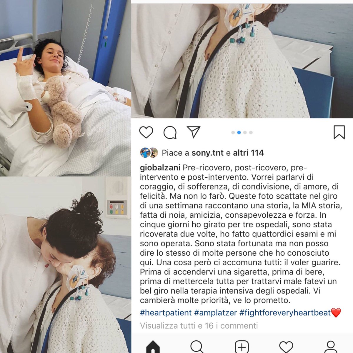 Questo è uno di quei messaggi che andrebbero letti almeno una volta alla settimana. Lei si chiama Giorgia, ha 16 anni, è la mia cuginetta dal cuore d'oro zecchino. Dice: 'Dai che su Twitter lo leggono in tanti'. #heartpatient