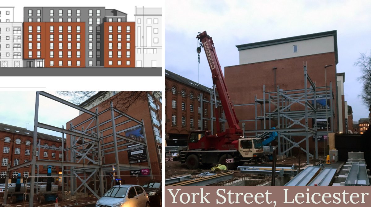 BEC (@bec__consulting) on Twitter photo The #Steel frame is going up at York Street, #Leicester. A 134 #student flat complex at the old York Street car park. Looking forward to seeing the progress in the New Year!
<a href="/MDAtoday/">MDA Consulting</a> <a href="/rgp_Ltd/">rg+p Ltd</a> J A BALL LIMITED, Nash Bains, <a href="/PRP_UK/">PRP UK Ltd</a>, DML Group Ltd The #Steel frame is going up at York Street, #Leicester. A 134 #student flat complex at the old York Street car park. Looking forward to seeing the progress in the New Year!
<a href="/MDAtoday/">MDA Consulting</a> <a href="/rgp_Ltd/">rg+p Ltd</a> J A BALL LIMITED, Nash Bains, <a href="/PRP_UK/">PRP UK Ltd</a>, DML Group Ltd