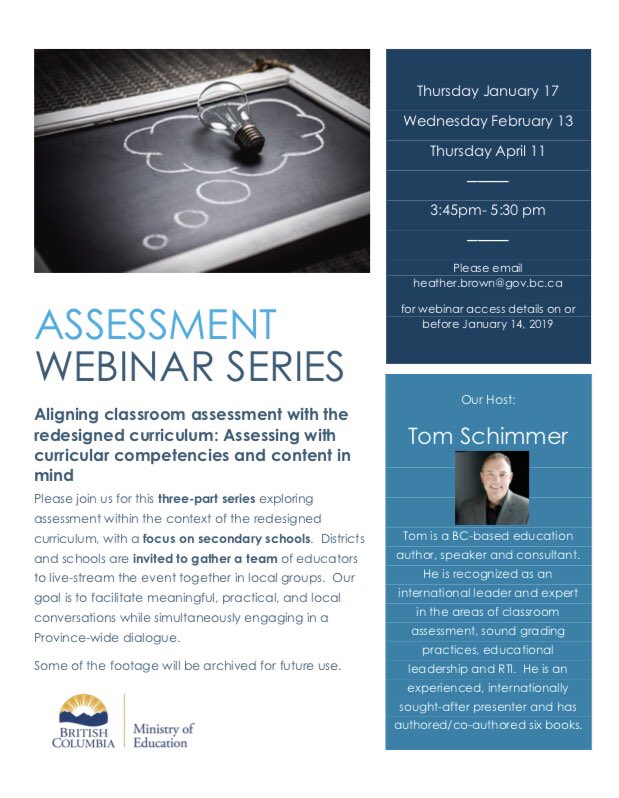 TRenyard (@tammyrenyard) on Twitter photo Great opportunity to go deeper with classroom assessment and the redesigned curriculum. Focus is on secondary. Join us from around the province or in person in Surrey (registration required). <a href="/TomSchimmer/">Tom Schimmer</a> <a href="/bctf/">BC Teachersā Federation</a> @PatrickHDuncan <a href="/LeytonSchnell/">Leyton Schnellert</a> <a href="/BCPVPA/">BC Principals' & Vice-Principals' Association</a> #bettertogether #competencies Great opportunity to go deeper with classroom assessment and the redesigned curriculum. Focus is on secondary. Join us from around the province or in person in Surrey (registration required). <a href="/TomSchimmer/">Tom Schimmer</a> <a href="/bctf/">BC Teachersā Federation</a> @PatrickHDuncan <a href="/LeytonSchnell/">Leyton Schnellert</a> <a href="/BCPVPA/">BC Principals' & Vice-Principals' Association</a> #bettertogether #competencies