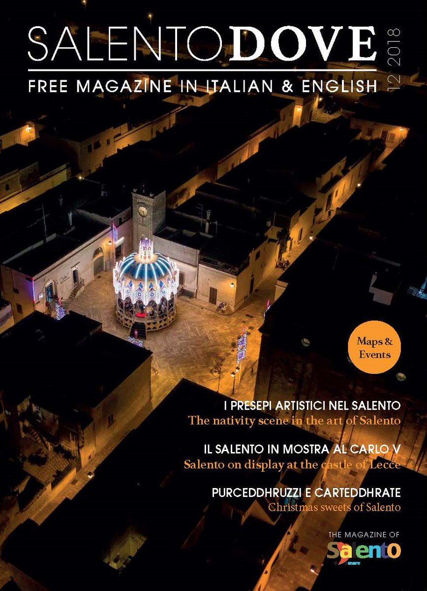A pochi giorni dal #Natale vi ricordiamo che è in distribuzione nel #Salento e online qui👉 bit.ly/Salentodove il magazine di dicembre di Salentodove. Troverete tradizioni, cultura , eventi natalizi del nostro splendido territorio.
