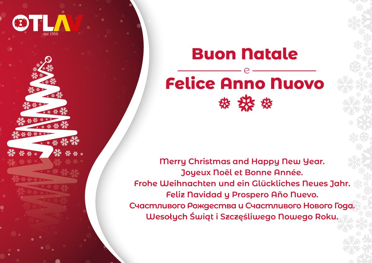 Otlav_spa's tweet photo. Buon Natale e Felice Anno Nuovo
Merry Christmas and Happy New Year.
Joyeux Noël et Bonne Année.
Frohe Weihnachten und ein Glückliches Neues Jahr.
Feliz Navidad y Prospero Año Nuevo.
Счастливого Рождества и Счастливого Нового Года.
Wesołych Świąt i Szczęśliwego Nowego Roku. https://t.co/opmWPwOmHk