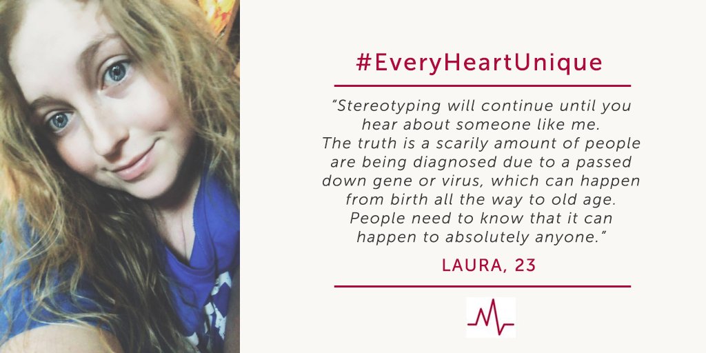 Cardiomyopathy's tweet photo. A quote from our supporter story, Laura who highlights the fact that cardiomyopathy can affect anyone at all ages.
Read her story here: https://t.co/E133u9N1C5
#EveryHeartUnique #cardiomyopathy #ThursdayThoughts https://t.co/mwJBqZrojO
