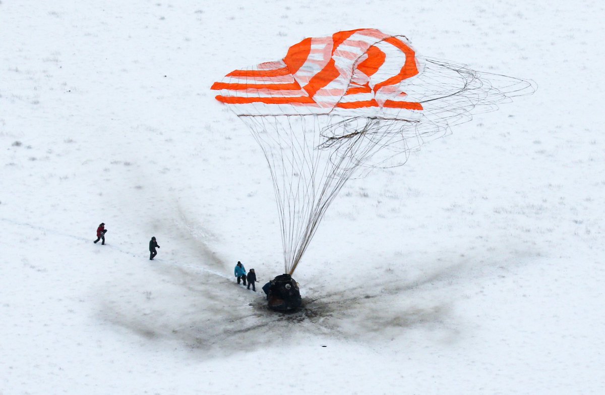 Spaceship landing in winter - this morning. Welcome back!