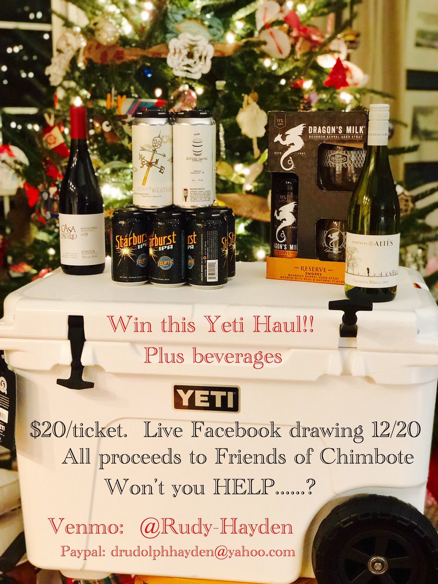 Last day to Win a Yeti Haul!  All proceeds to friendsofchimbote.org