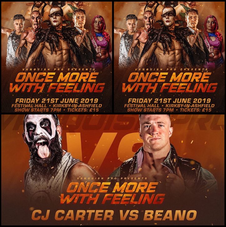 CJCarter_87's tweet photo. June 21st next year @VanquishPW host their debut show and I’ll be taking on @ManLikeBeano on this STACKED show!

Profits are going to CALM. 

Tickets available via the link below.

https://t.co/JojeawHTJT https://t.co/J8bBeDfqzP