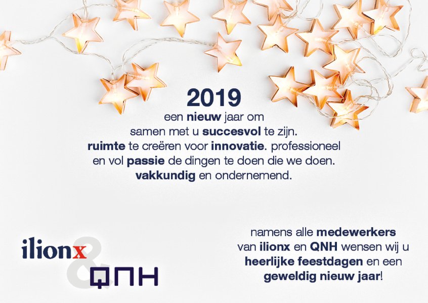 Namens alle medewerkers van QNH Consulting en <a href="/ilionx/">ilionx</a> wensen wij jullie heerlijke feestdagen en een geweldig 2019 toe! 🎄🌟

⬇

Let's go for IT! 💪
#samenwerken #IT