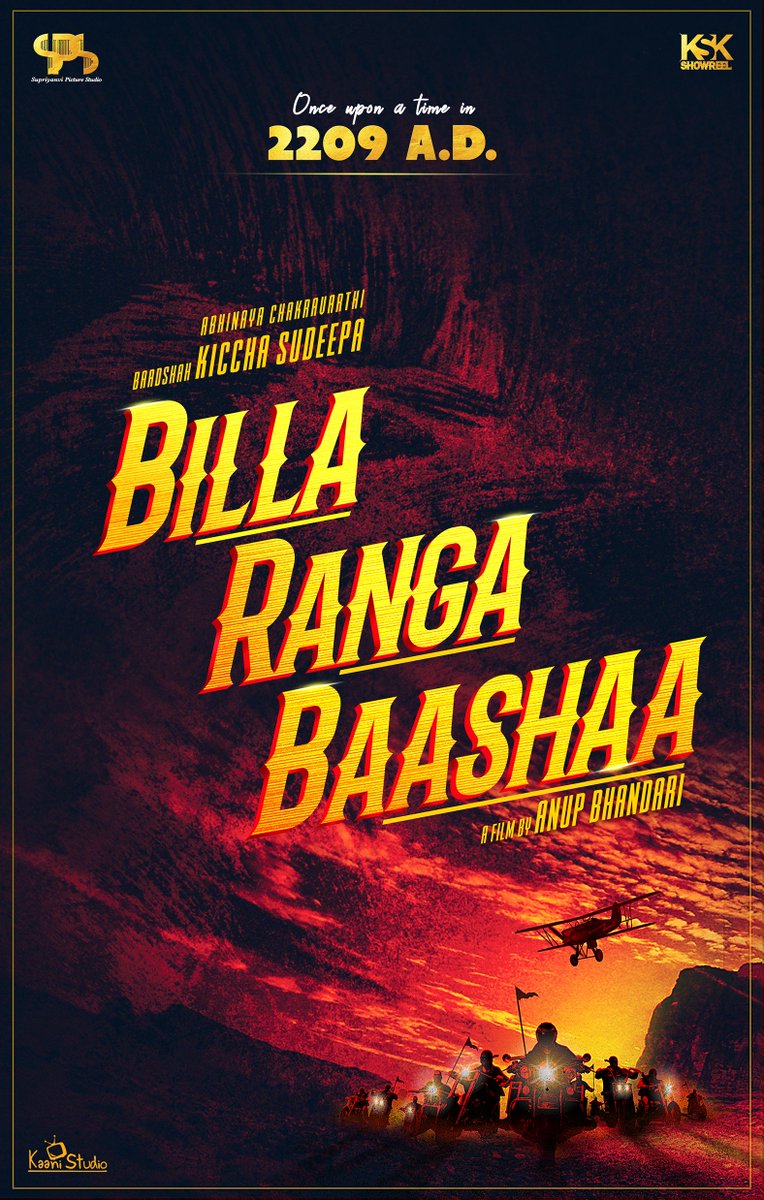 anupsbhandari's tweet photo. Baadshah @KicchaSudeep in #BillaRangaBasha!!! A fantasy action adventure movie being produced by Supriyanvi Picture Studio &amp; KRK Showreel. Need your blessings and support! https://t.co/vezsrXjA8W