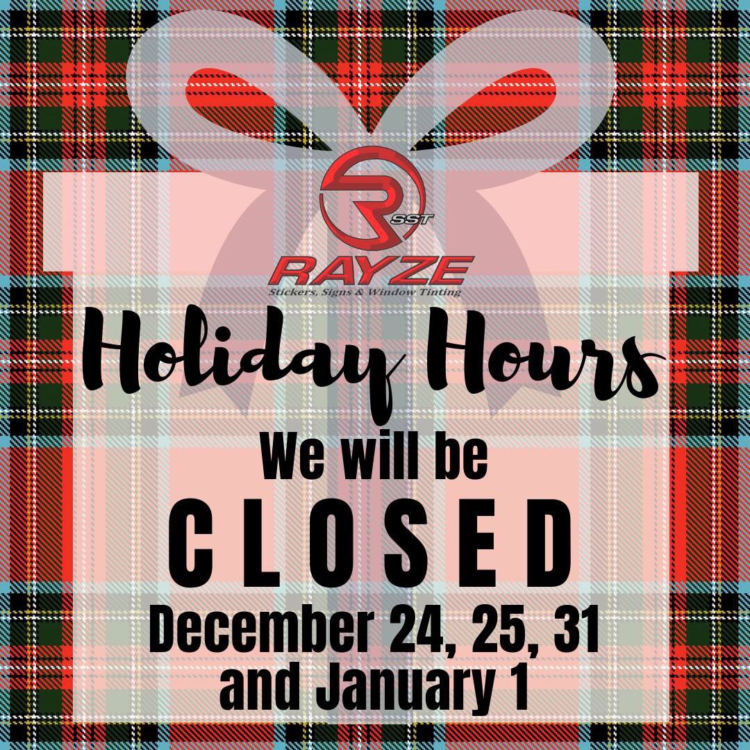 rayzesst's tweet photo. Have a safe and happy #holiday break! #RayzeSST https://t.co/iSUJFLAiKI