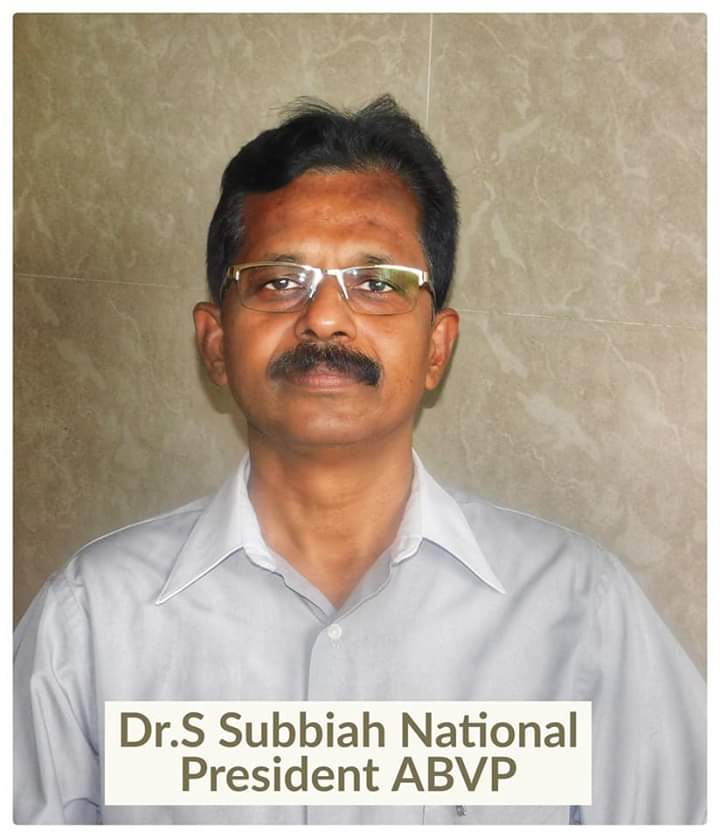 milindsmarathe's tweet photo. Dr. S Subbiah &amp; Shri Ashish Chauhan reelected as ABVP National President &amp; National General Secretary respectively for the year 2018-19.

As an ABVP activist I am very proud of my  leaders. 
अभिनन्दन। https://t.co/1DiRL5rDlU