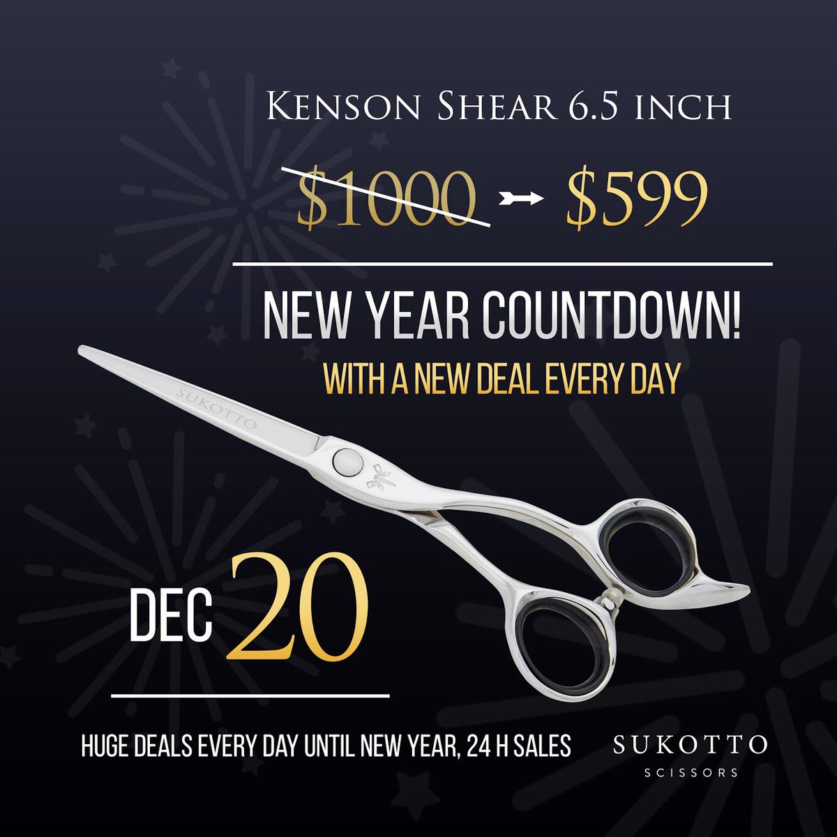 Link in our Bio! Today’s promo of our new year countdown features the Kenson shear! Hurry this deal ends tonight at midnight. 🎁🎄 #sukottoscissors #sukotto #sukottoshears #stylists #barber #hairstylist #shears #dragonflylife #floridahair #miamihair #dragonflysharpening