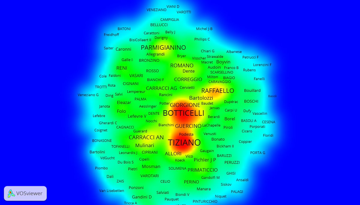 bender_k's tweet image. Example #Raffaello to develop #Networkvisualisation #arthistory #renaissance #digitalarthistory
#CulturalAnalytics December 13, 2015: &apos;From Spreadsheet to #NetworkAnalysis of Art Historical Data, Part III : Visualizing with VOSviewer&apos; kbender.blogspot.be/2015/12/from-s…