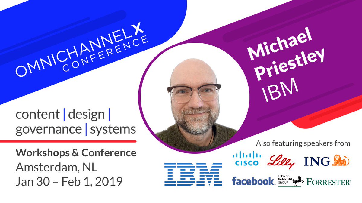nozurbina's tweet image. In only 6 weeks! Scalable #contentstrategy is a must-have at IBM. Meet, greet, &amp;amp; learn from Content technology strategist &amp;amp; leader of their Marketing Taxonomy Guild, Michael Priestley at @OmniXConf - Tickets: bit.ly/2q7xYXm  #contentmarketing @Ditaguy