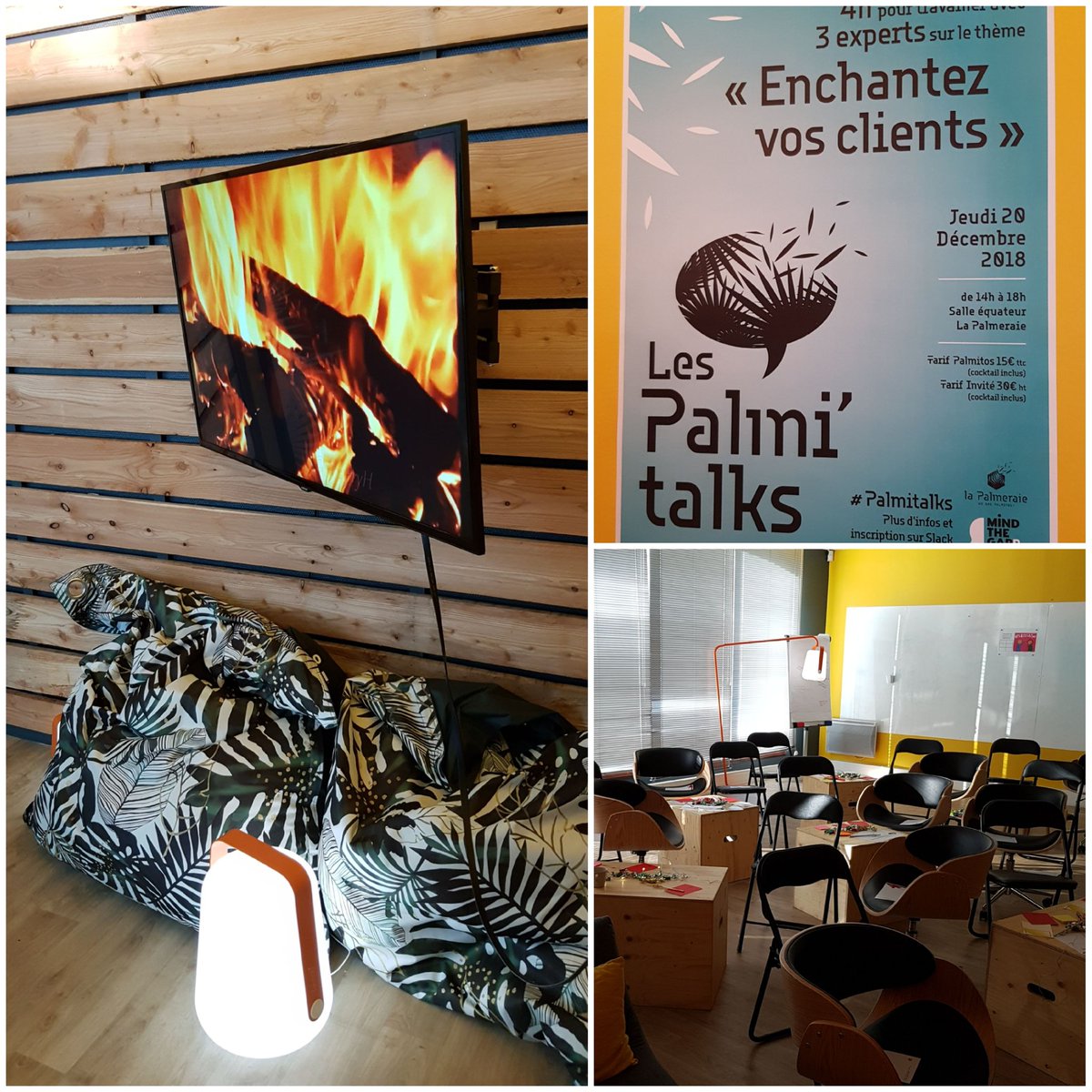 Les #palmitalks 1ere édition... c'est maintenant a la #palmeraie 
On a coupé du bois pour se tenir au chaud #enchantementclient