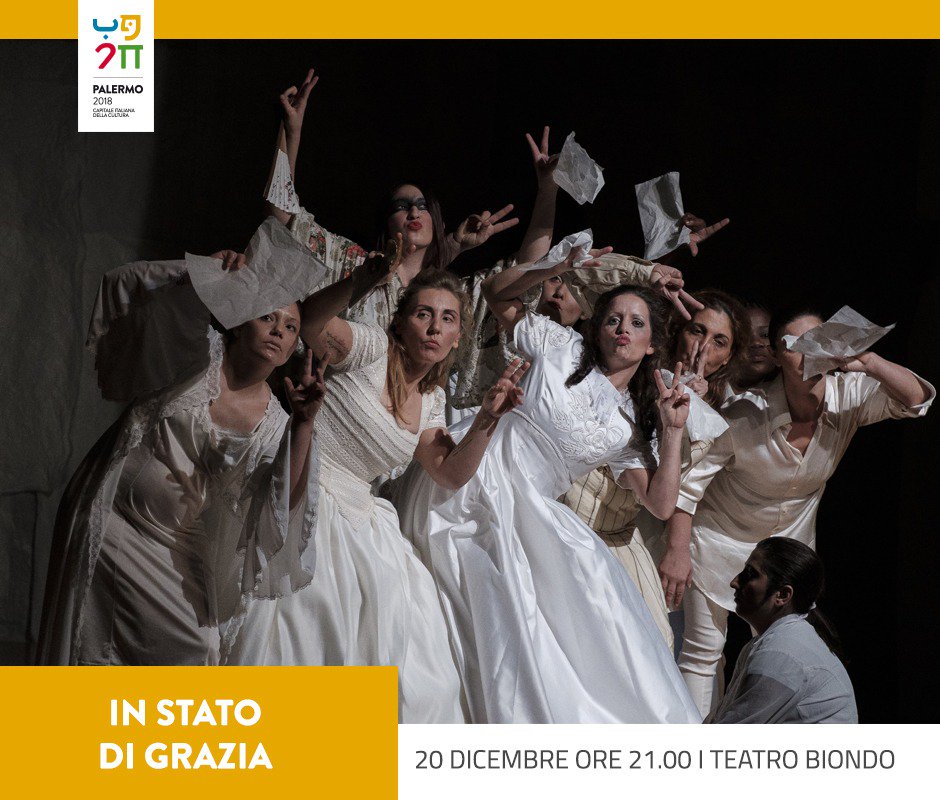 Le #detenute del Pagliarelli in #scena al Teatro Biondo domani alle 21:00 con lo #spettacolo "In stato di grazia" della #compagnia Oltremura, diretto dalla regista pugliese Claudia Calcagnile e composta da 12 detenute-attrici.