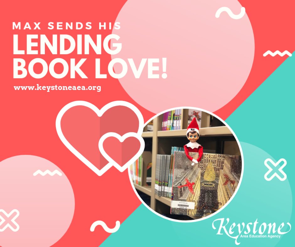 KeystoneAEA's tweet photo. ❤️ Max is sending everyone some lending book love today! ❤️ #Maxinthestacks #aea1stacks #WeLoveBooks #LovetoRead #GroundedInService https://t.co/6lWglO5kQO