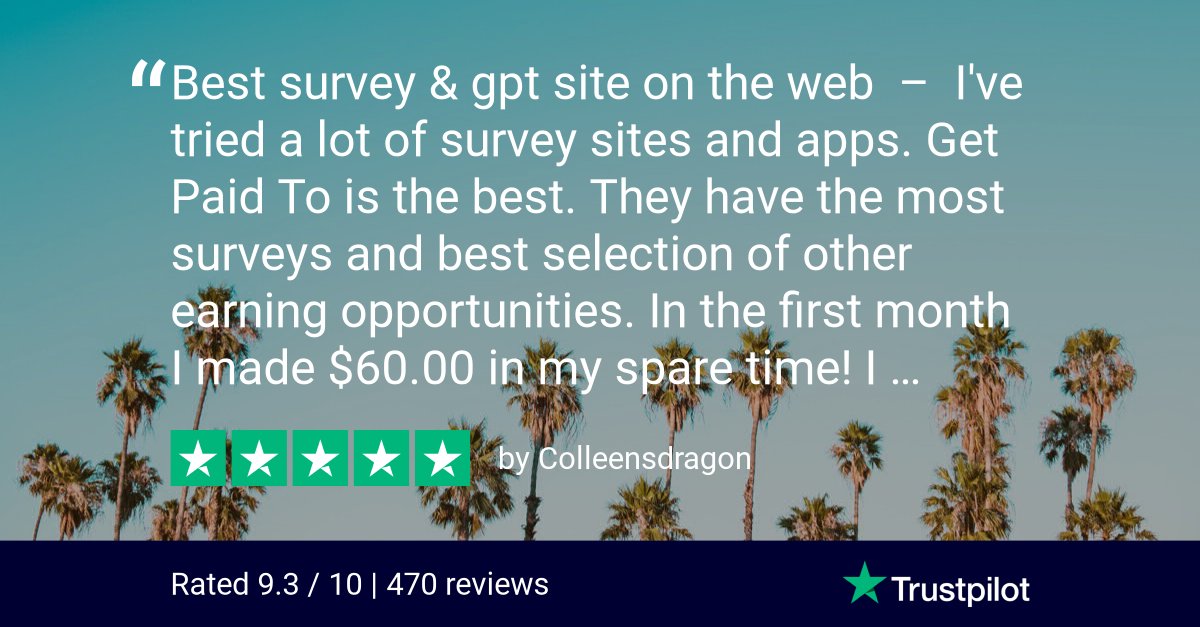 GetPaidTo's tweet photo. Want to #earn #money online while having #fun? 

Earn money by giving your opinion on #surveys, playing addictive #games, watching videos and MORE! 

See what our members are saying about GetPaidTo 👍🏼

https://t.co/4jTL7UddfH …

#GPT #cashback #onlinesurveys #WorkFromHome https://t.co/jT2Ebgugvl