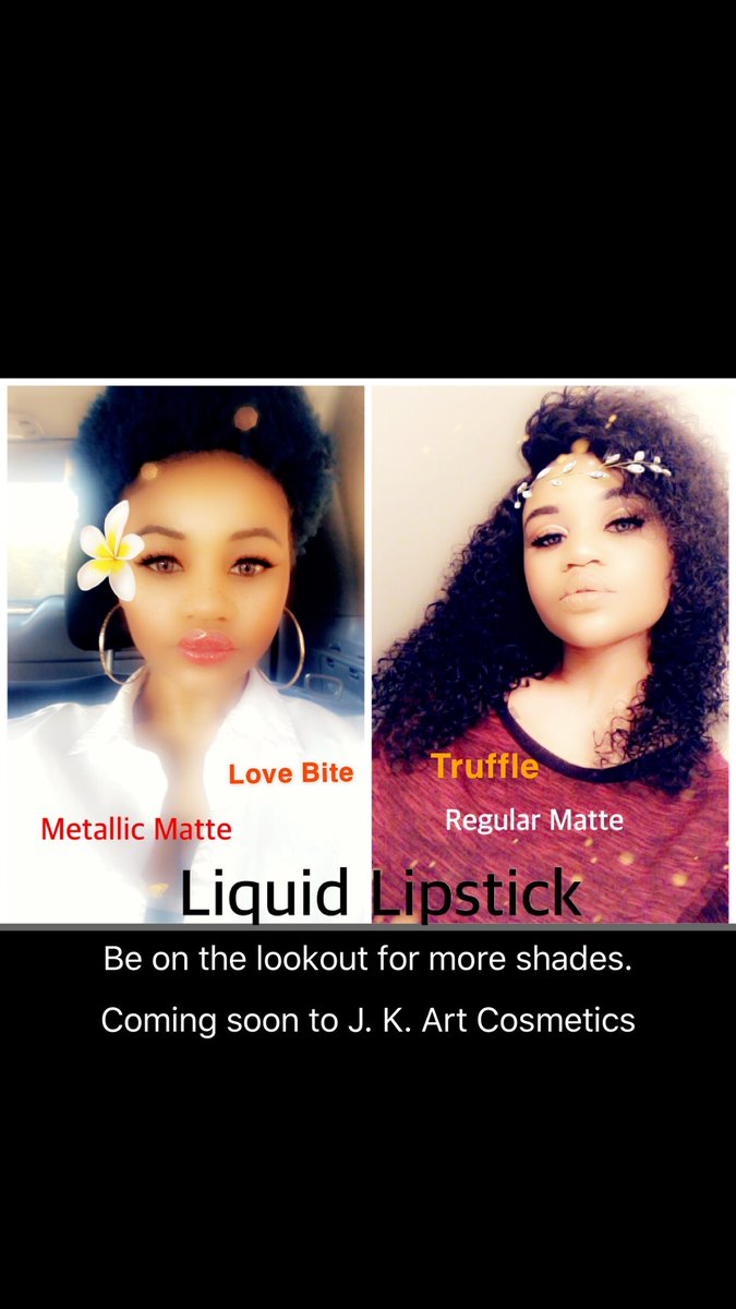JKArtCosmetics's tweet photo. Here’s our ceo, @JasmineKArt, wearing a few of our lip glosses and a couple of our soon to come matte liquid lipsticks. Be on the lookout for more products. Link in bio. #jkartcosmetics #blackownedbussiness #smallbusinessowner https://t.co/JJu3hNjn5C