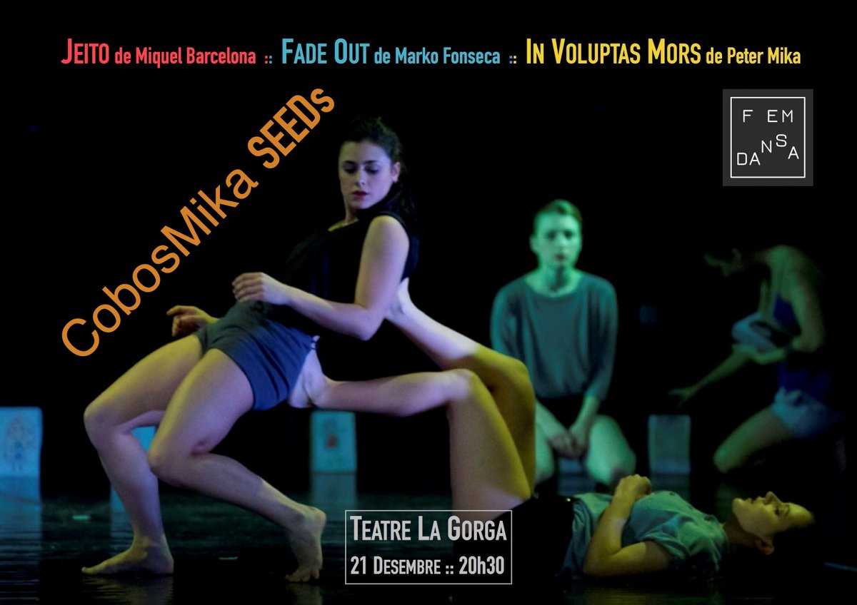 APdCDansa's tweet photo. Demà Palamós rep l'estrena del tri-espectacle de @CobosMika "SEEDs" en el marc del #FemDansa! ❤️20.30h al Teatre la Gorga! 👌 https://t.co/AxKsVeIyNP