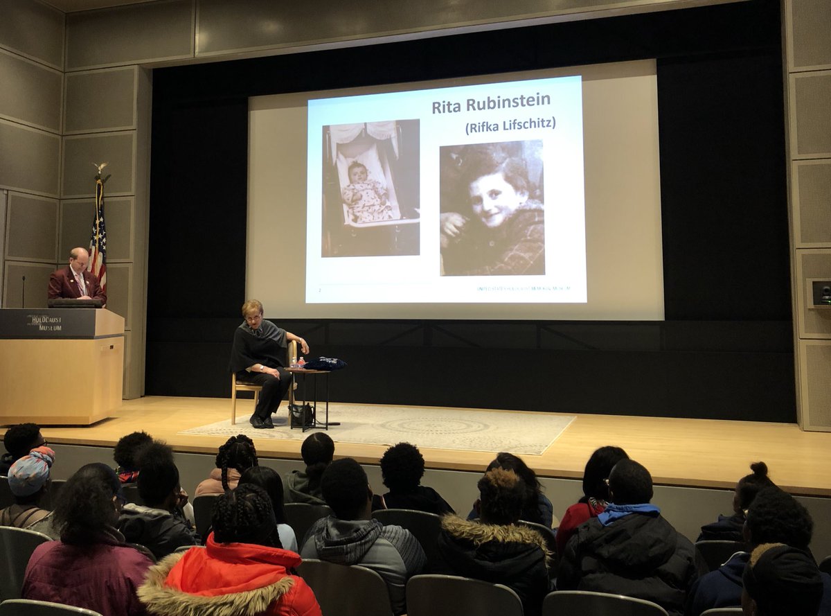 EasternIB's tweet photo. 10th graders - tied to their interdisciplinary English/History unit on WWII, the Holocaust, and “Night” by Elie Wiesel - toured the @HolocaustMuseum yesterday and then heard the firsthand experience of a survivor #WhatIDoMatters @EasternHS https://t.co/JQl7pRHjmU