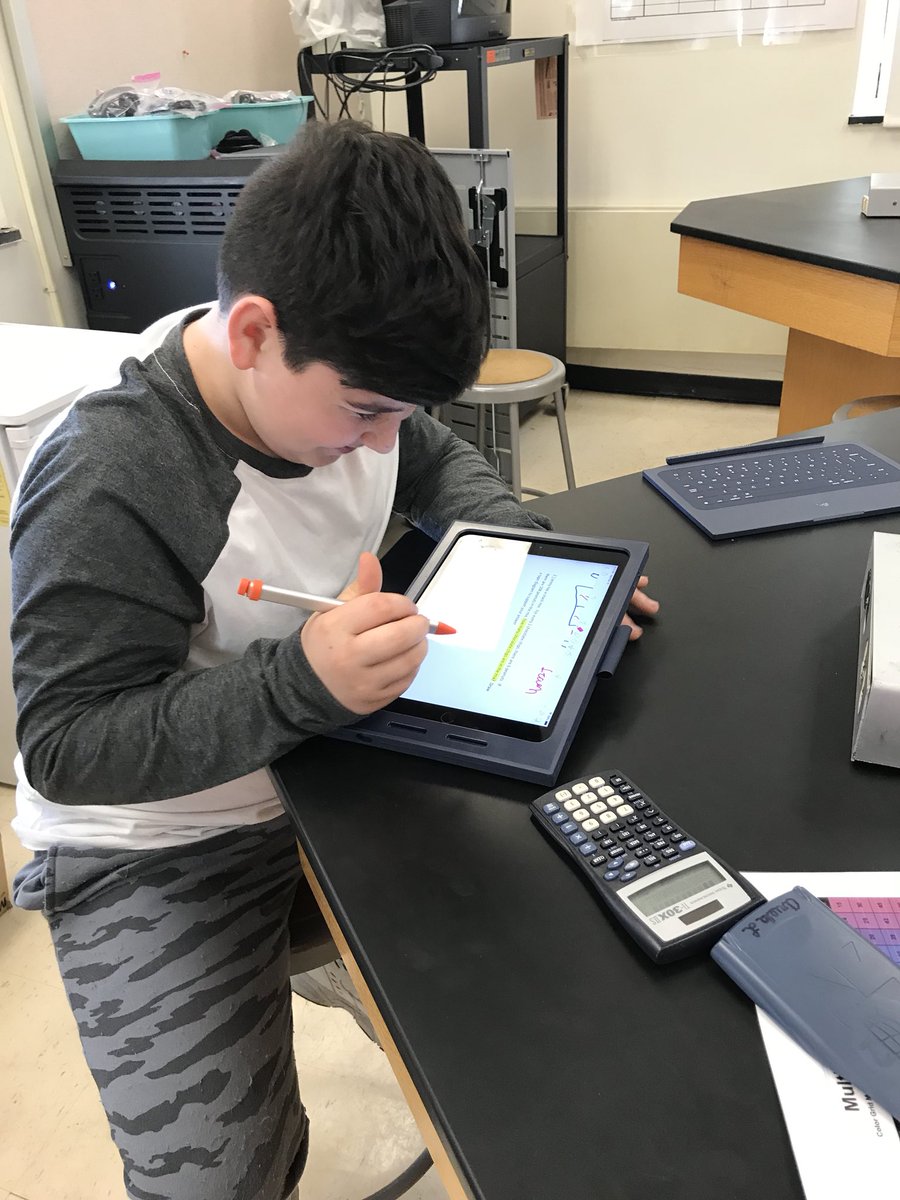 DavanLaura's tweet photo. When assessments go from paper to iPad, the level of engagement increases ten fold! #SuffernMiddleSchool #ratiosUnitTest #ipadmath #21stcenturylearners #engagingassessment @SuffernCSD @SuffernMS https://t.co/o1Kkw2jbPw