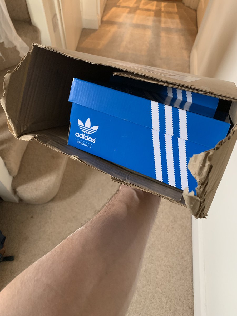 DanG85's tweet photo. @adidasUK so the delivery company you’re using are opening packages, presumably to see if they contain Yeezys. Luckily it was kids shoes, so they weren’t interested. STOP BRANDING YOUR DELIVERY BOXES! https://t.co/puD7NhuPQN