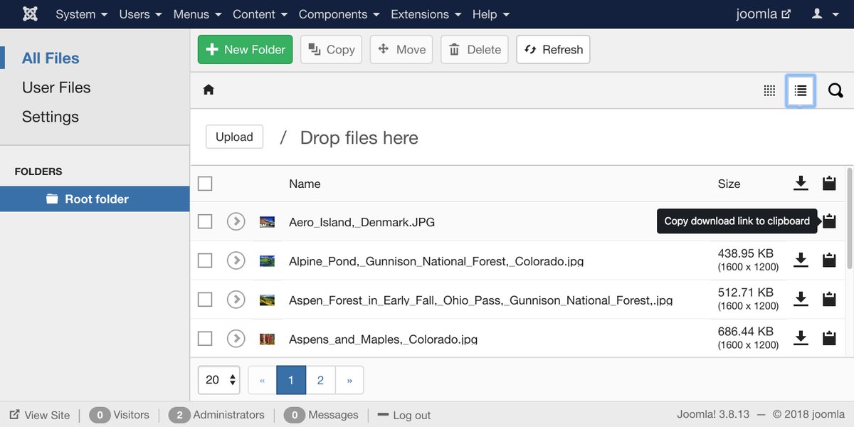 joomlatools's tweet image. Life is all about sharing, the same applies to files! Making it dead easy to share files is essential for any website providing downloads and now FILEman 3.2 makes it even easier. Read how on our blog! #Joomla #fileman joomlatools.co/2SZ51bX