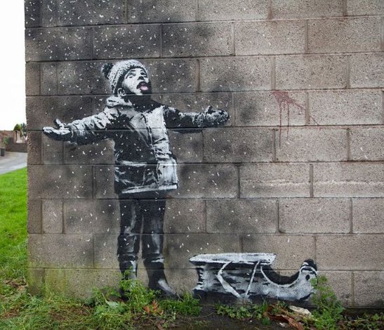 dashurix's tweet photo. L'ultima opera di Banksy a Port Talbot, nel Galles. 

Non c'è proprio niente da aggiungere 💔 https://t.co/9Wl4NCyg4Q