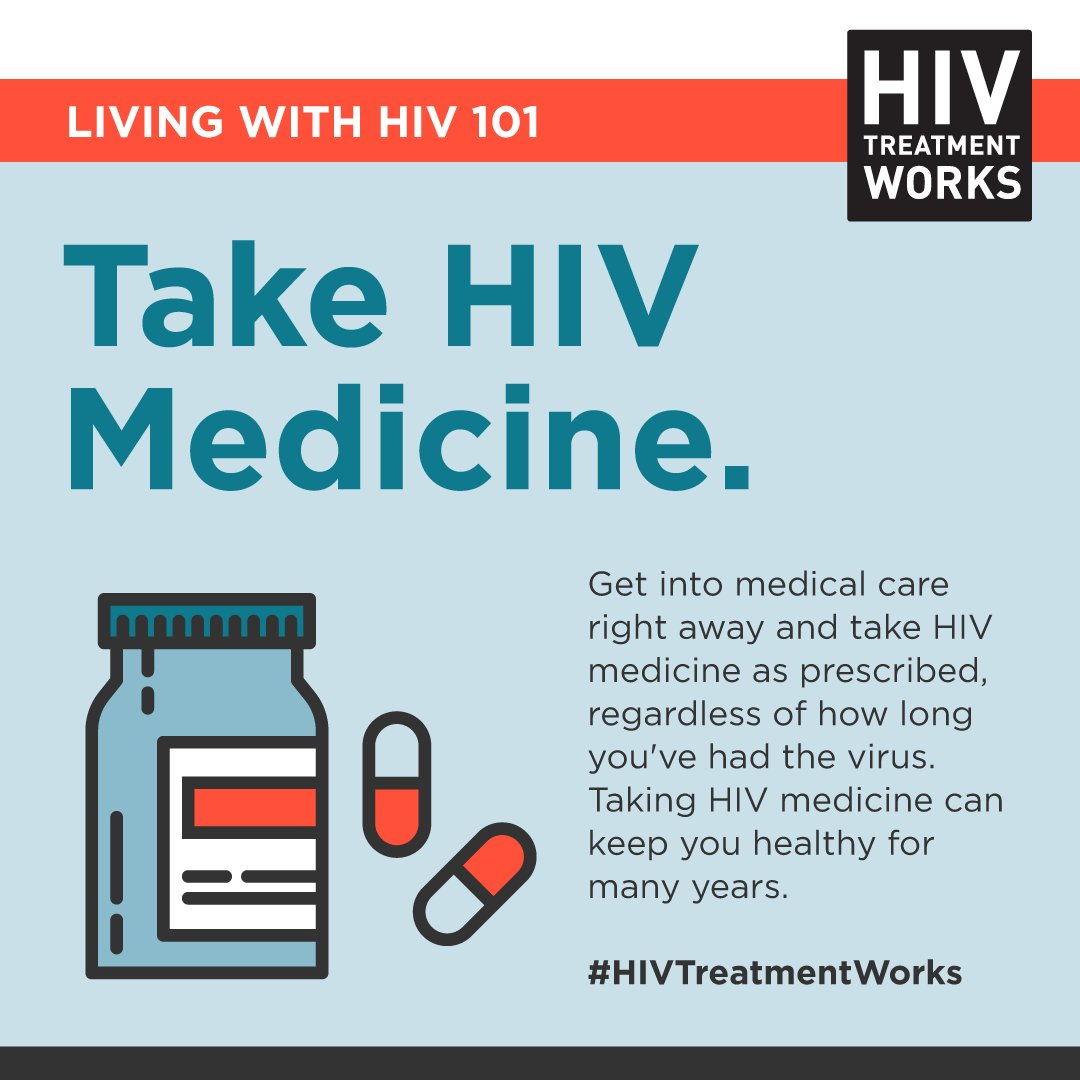Did you know HIV medicine can keep you healthy for many years by reducing the amount of virus in your body? HIV medicine is recommended for all people with HIV, regardless of how long they’ve had the virus or how healthy they are. #HIVTreatmentWorks