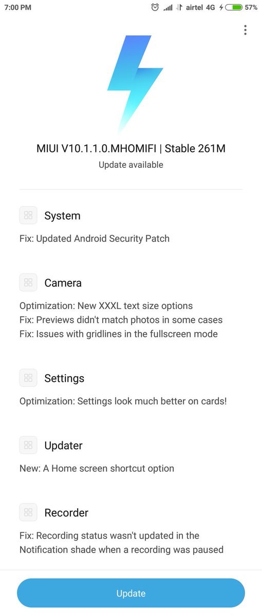 jetikran's tweet photo. Received MIUI10 update on Xiaomi #Redmi Note 3 https://t.co/XZ5prNo9aA