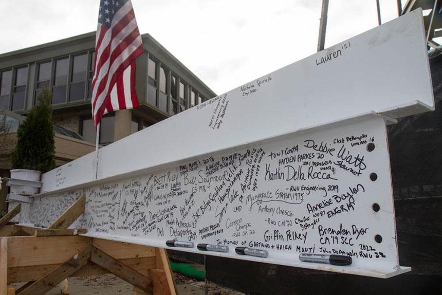 RWUCM's tweet photo. A few more photos from the recent steel topping off ceremony during the construction of our new SECCM Labs building in Bristol, RI. #rwucm #construction #education #experiential #collaborate #leadership #vision https://t.co/dEl1KnnGwY