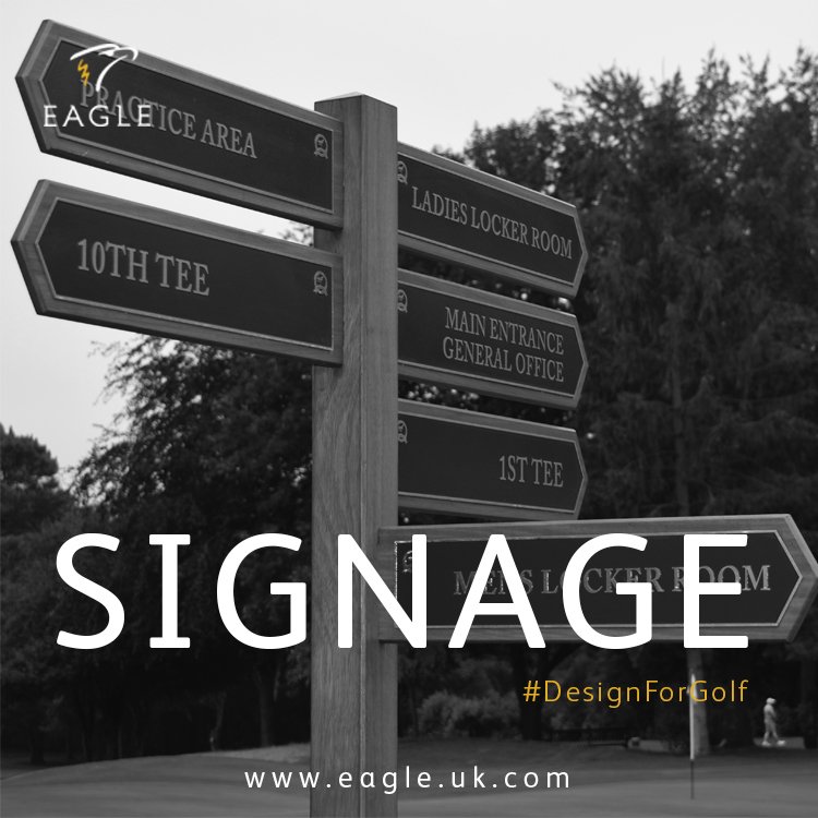 eaglegolfuk's tweet photo. Well placed directional signage achieves the smooth circulation of golfers around your venue. Click and have a look at what @eaglegolfuk can offer your Golf Club https://t.co/9tV0L5bHdW #DesignForGolf #GolfWayfinding #GolfSignage https://t.co/mYukgSVxQU